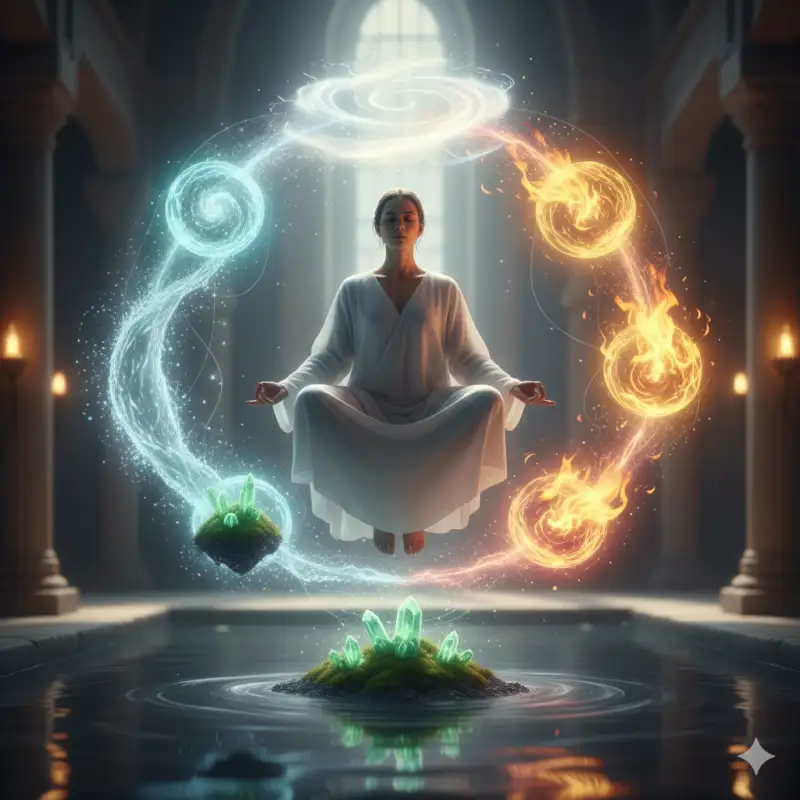 Ilustrasi Meditasi Elemen: Cara Fokus Berdasarkan Elemen Weton